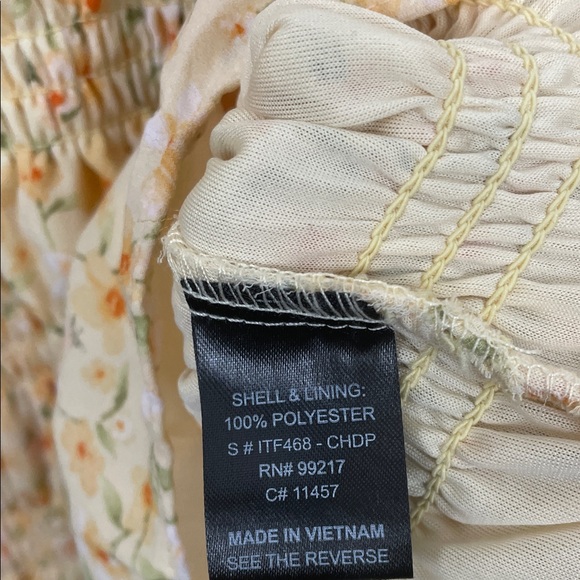 MMCMM Y2K Babydoll Floral Ruffle Sleeve Pullover Women's M Stretch Smocked Top - Picture 7 of 8